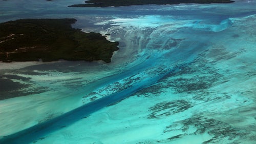 Fresh water from the Rufiji River, which cuts through the heart of the Selous Reserve, mixes with the salt water of the Indian Ocean.